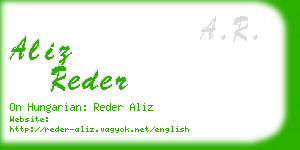 aliz reder business card